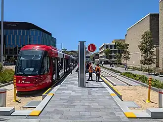 Light rail terminus stop