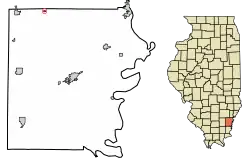 Location of Burnt Prairie in White County, Illinois.