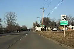 Looking north at Winnebago's sign