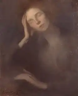 Woman Leaning on a Table (1893), oil on canvas, 65 x 54.3&nbsp;cm., The Hermitage, Saint Petersburg