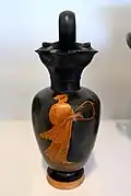 Woman playing a barbiton, Greek, Attic, 490-480 BC, terracotta, red-figure technique - Arthur M. Sackler Museum, Harvard University
