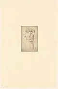 Woman doing her hair, print by Albert Van Dyck, s.d., Print cabinet of the Royal Library of Belgium, S.IV 26396