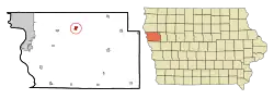 Location of Moville, Iowa