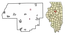 Location of Secor in Woodford County, Illinois.