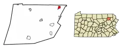 Location of Nicholson in Wyoming County, Pennsylvania