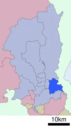 Location of Yamashina-ku in Kyoto