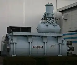 A MHD thruster from the boat, at the Ship Science Museum in Tokyo