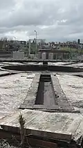 Inspection pit at one of the former York South roundhouses. April 2012.