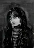 Chechen artist Arbi Rassukhanov. Widow, 1985.