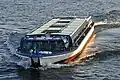 Boat operating on Lake Zurich and the river Limmat within the city centre