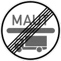 Sign 390.2 End of toll road for heavy lorries