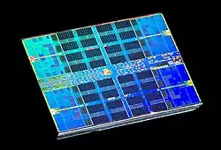 Die shot of an AMD Zen 2 Ryzen-microprocessor.
