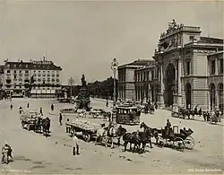 Bahnhofplatz pictured in 1902, looking west