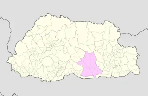 Location of Shingkhar Gewog