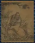A 16th-century painting, depicting a seated Zhong Kui
