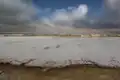 Panoramic view of the salt flats of Walvis Bay