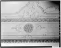 Stenciled canvas ceiling