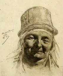 Head of Zealander (1886) soft-ground etching (19.69 x 23.65&nbsp;cm) Los Angeles County Museum of Art