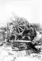 A FK 96 n.A. used as a makeshift anti-aircraft gun.