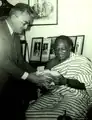 The Ambassador of Yugoslavia, Zdravko Pečar, presenting a diplomatic gift in his host country.